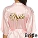 Hawiton Women's Satin Silk Bride & Bridesmaid Robe Gold Glitter Wedding Party Kimono Robes