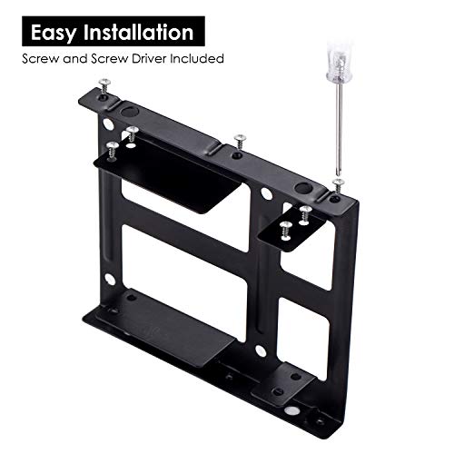 SSD/HDD Mounting Bracket Kit, 2.5 inch to 3.5 inch Metal Hard Disk Drive Holder Adapter Rack Tray Bay with SATA Data Cables and Power Cables