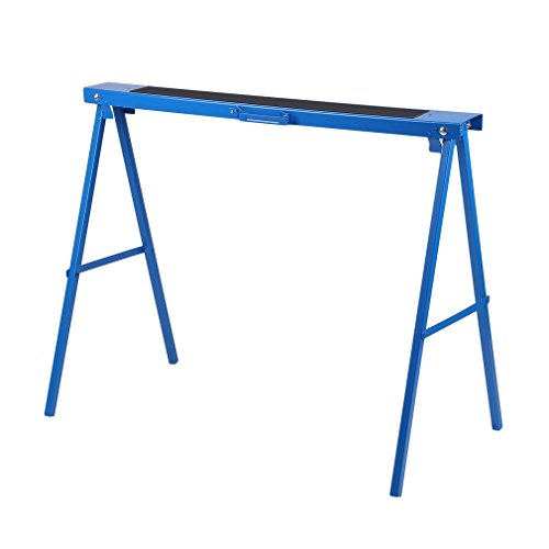 All Steel 39inch Folding Sawhorse by Coldcedar, Heavy Duty Portable Saw Horses: Height Adjustable, Fully Assembled 250 lb Weight Capacity Each and Quickly Folds Up for Easy Storage, Pack of 2