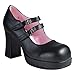 3 1/2 Inch Women's Sexy High Heel Mary Jane Dress Shoe Chunky Heel Black