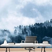 Wall Mural Nature Fog Forest Removable Self-Adhesive Wallpaper Wall Decoration for Bedroom Living Room - 66x96 inches