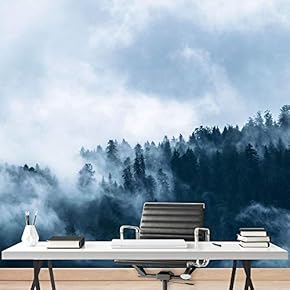 signwin Wall Mural Nature Fog Forest Removable Self-Adhesive...