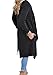 Poulax Women's Solid Knitted Open Front Long Trench Coat Cardigan, Size M=US 6-8, Black
