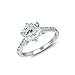 Hoops & Loops 925 Sterling Silver Round-Cut 3.00 Carat Cubic Zirconia 6-Prong-Set Solitaire Engagement Bridal Wedding Band Ring for Women | Silver, Yellow Gold, Rose Gold