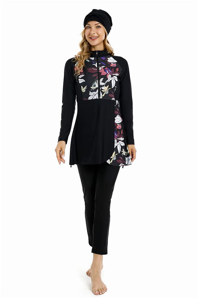 Photo 1 of TaissBocco Full Swimming Costume Burkini for Women Modest Girls Swimsuit Islamic Swimwear Plus Size(3XL, T2)