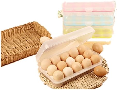 MagicMen Eggs Dispenser, Plastic Egg Refrigerator Storage Box Eggs Holder for 15 Eggs Box kitchen Supplies (Blue)