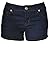 143Fashion Ladies Stretchy Jean Shorts, Dark Blue, Medium