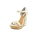 Not Rated Isabella Womens Size 10 Ivory Fabric Wedge Sandals Shoes