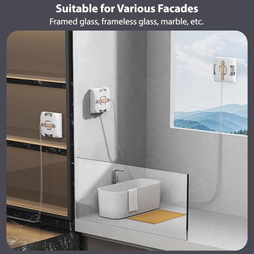 Airbot W3 Window Cleaning Robot - Dual Nozzles with Ultrasonic Spray,Intelligent Path Planning,11000Pa Suction Power,Edge Detection Technology,UPS 20min,4 Cleaning Modes,MiHome Control Mijia Ecosystem