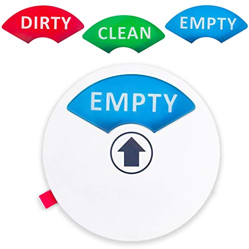 Dishwasher Magnet (1pc) - Clean, Dirty or Empty Sign - Non-Scratch 3.5” Magnetic Sign - Includes Double Sided 3M Tape for Non-Magnetic Surfaces (Round Dishwasher Magnet (White))