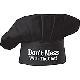 Hyzrz Funny Chef Hat - Don't Mess with The Chef - Adjustable Kitchen Cooking Hat for Men & Women