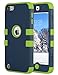 ULAK iPod Touch 7 Case, 3 in 1 Hard PC Case with Shockproof Silicone Interior Heavy Duty High Impact Dual Layer Protective Case for Apple iPod Touch 7th/6th/5th Generation, Green