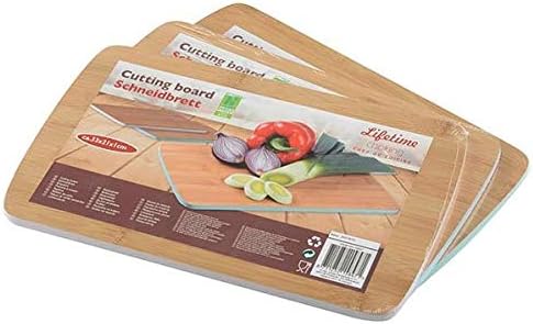 Guilty Gadgets Bamboo Chopping Board Cutting Best for Meat, Vegetables and Cheese Size: 33 x 21 x 1cm (3 assorted colours)