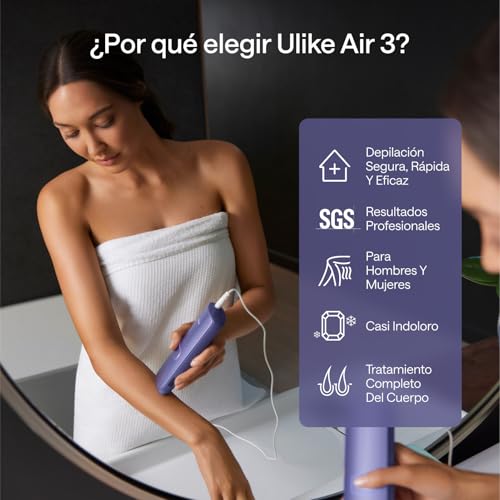 Ulike Air 3 Deluxe Pulsed Light Epilator for Women and Men, Virtually Painless Results, Alternative to Laser Hair Removal, with UV Sterilizer and Aloe Gel