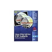 Amazon.com : Avery Full-Face CD Labels for Inkjet Printers, Glossy White, 20 Disc Labels and 40 ...