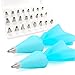 Tips for Cake Decorating Supplies Kit with 24 Icing Piping Tips, 2 Silicone Pastry Bags, 2 Reusable Plastic Couplers Baking Supplies Frosting Tools Set for Cupcakes Cookies