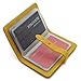 DEEZOMO Leather Unisex Credit Card Holder with 26 Card Slots - Book Style - Size 4.2L X 3 X 0.7 Inches - Yellow