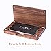 MaxGear Business Card Holder Wood Business Card Holders, Wooden Business Card Case Name Card Holder with Magnetic Closure for Men or Women Walnut