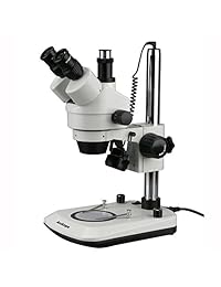 NUEVO 7 x  45 X Dual Lit 6 W LED Microscopio trinocular zoom estéreo