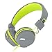 Kanen I39 Headphones with Mic, On-ear Foldable Headset for Kids/Adult, Compatible with iPhone 6/6S Samsung /Sony etc.(Green)