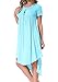 levaca Womens Summer Solid O Neck Loose Swing Casual T Shirt Dress Sky Blue M