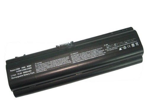 OEM Replacement (12 Cells-Extended) Laptop Battery for HP/Compaq Pavilion DV6000, DV2000, DV2100, DV2200, Presario V3000, V3100, V6000, V6100, V6200, OEM Part# 411462-421, 411463-251, 417066-001, EV088AA, EV089AA, EX940AA, EX941AA, HSTNN-DB32, HSTNN-LB31, Li-ion, 10.8V, 8800mAh, 96wHr, 12 Cells, One Year Warranty
