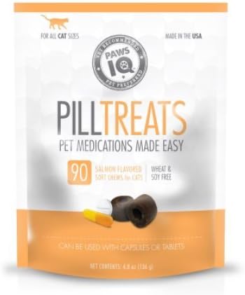 Paws IQ Pill Pocket Treats for Cats, Salmon - 90 Count