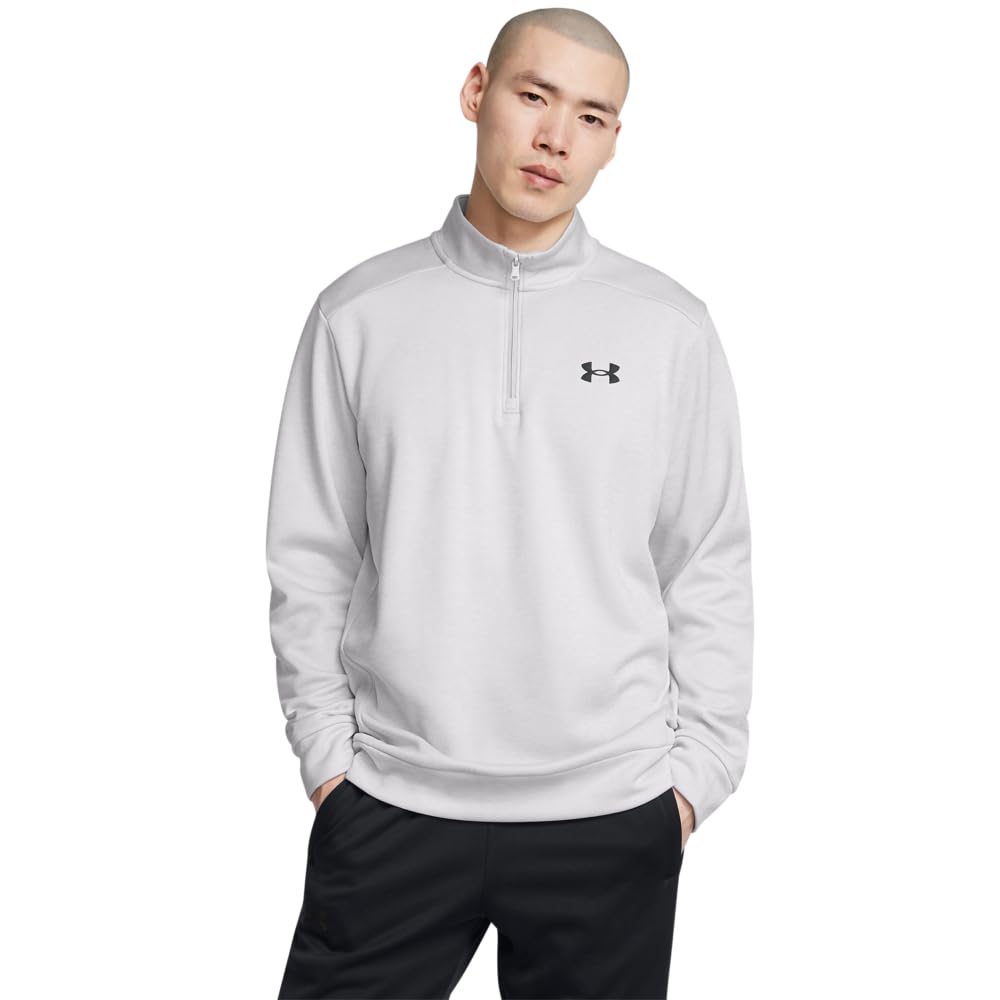 Under Armour Men's Armour Fleece Twist Quarter Zip, (014) Halo Gray / / Black, X-Large Image