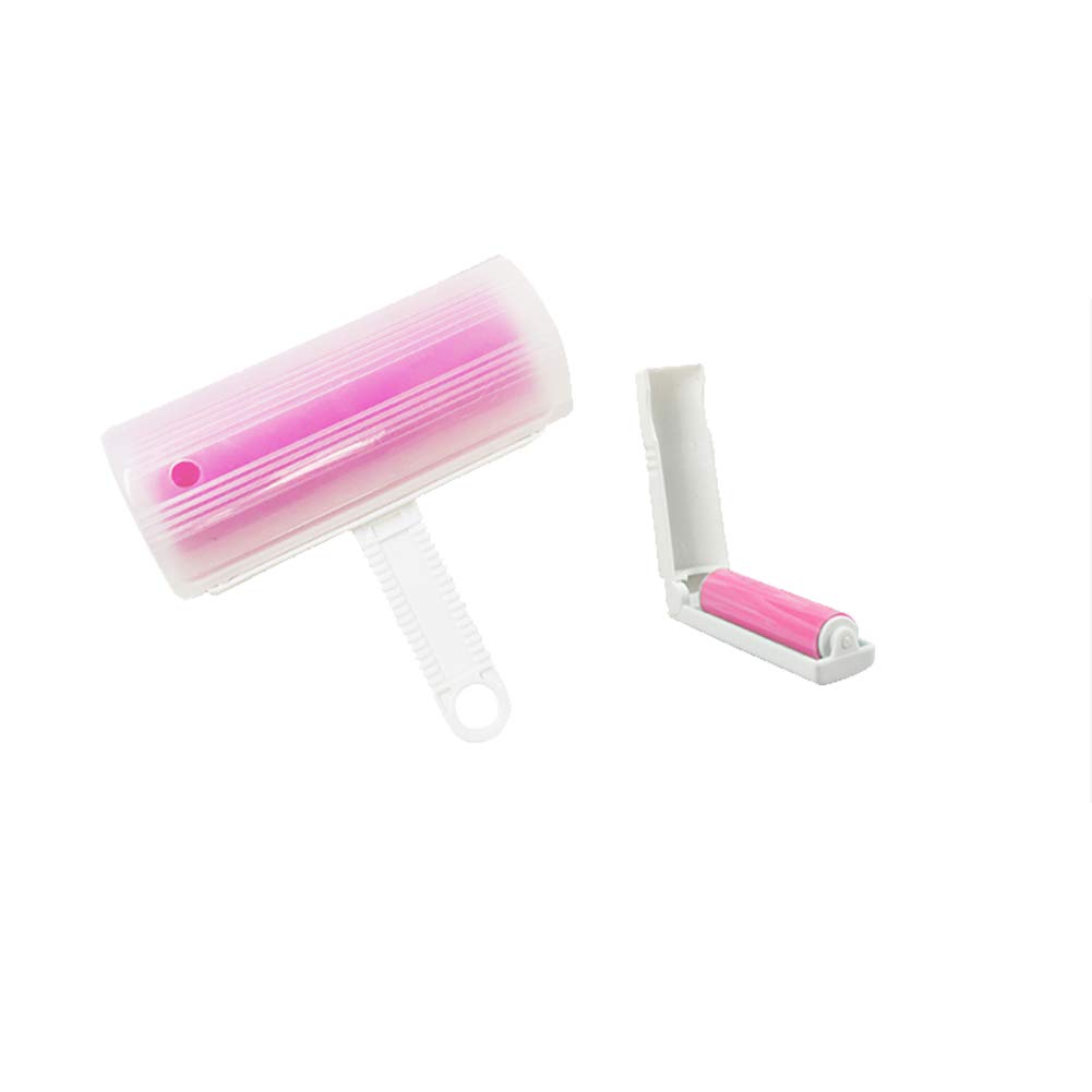 Local Makes A Comeback - Collapsible Mini SüßeKlebrigeHaare Powder Brush Tragbeare Sticky Hair Washable for Home, Pink, 2 Pieces