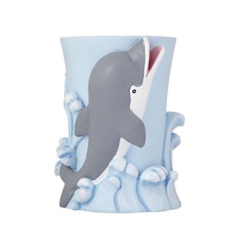 MODONA Four Piece KIDS Bathroom Accessories Set - Dolphin