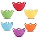 Amabest 6pcs Egg Poacher with Stand Design FDA Mini Silicone Egg Poacher Cups Egg Cooker No BPA Egg Bites Molds Poached Egg Maker Cups, for Microwave, Egg Poacher Pan, Egg Cookware, Stovetop