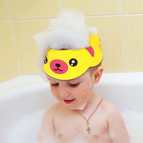 SUNTRADE Adjustable Visor Cartoon Shampoo Shower Bathing Protection Cap for Toddler, Baby, Kids, Children, Set of 3 - Thumbnail 6