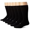 Champion Men's Crew Socks Black, Shoe: 12-14 (Pack of 6)