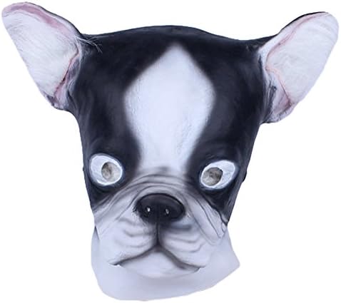 Bulldog Head Latex Mask Animal Bulldog Halloween Party Costumes Mask Cosplay