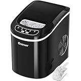COSTWAY Ice Maker Countertop, 26LBS/24H Portable and Compact Ice Machine, Ice Cubes Ready in 6 Mins, Electric High Efficiency Express Clear Operation Control Panel with Ice Scoop (Black)