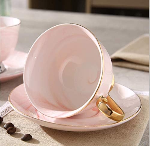 Ceramic Coffee Cup European Phnom Penh Coffee Cup Saucer Set English Tea Cup Home Afternoon Teacup Set-Pink Mood 1 Pc