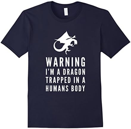 Men's Warning I'm A Dragon Trapped In A Humans Body T-Shirt Large Navy