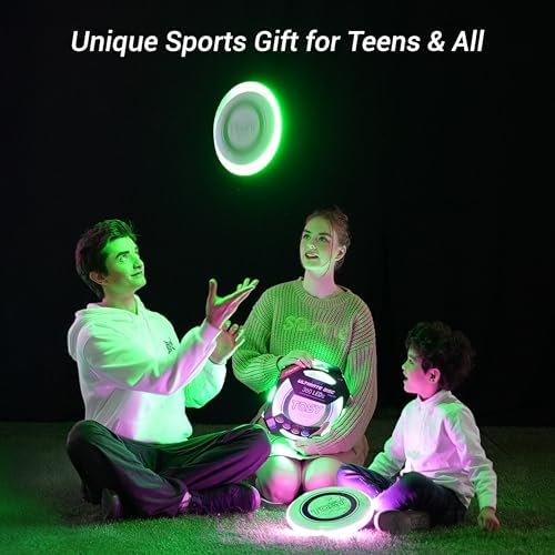 Flying Disc – 36 LED Monocolore, Super Luminoso, modalità Smart, Auto-Illuminazione, Ricaricabile, Impermeabile, Gioco Outdoor per Bambini e Adulti, 175 g