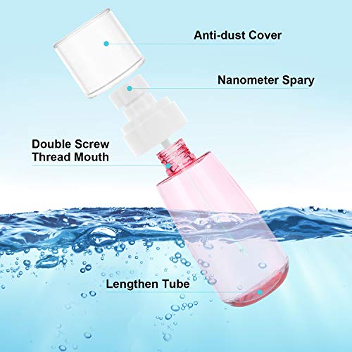 MAQUITA 6 Packs Spray Bottle 3.38oz/100ml Empty Bottle Accessories Refillable Container Large Travel Multifunction Clear Bottle for Perfumes Essential Oil(3 color)