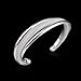 Willsa New Fashion Jewelry 925 Sterling Silver Womens Charm Bangle Bracelet for Gift Wedding Party Decor (Sliver)