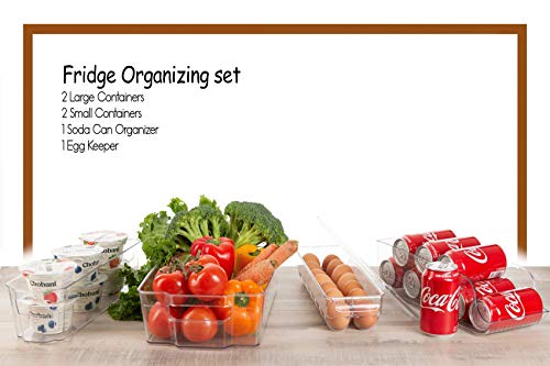 StorageMaid Stackable Storage Fridge Bins - Refrigerator Organizer Bins for Fridge, Freezer, Pantry And Kitchen. Includes Bonus Magnetic Dry-Erase Whiteboard & Markers Set (9-Piece Set) - Thumbnail 6