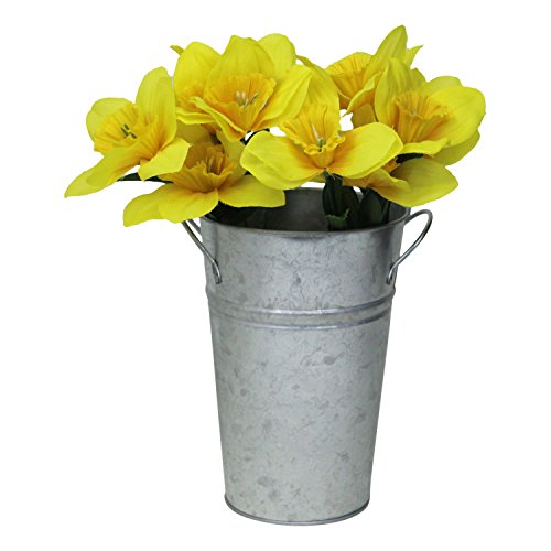 Rustic Vases Galvanized Metal Flower French Bucket Farmhouse Style 8