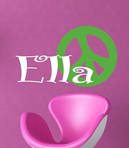 Girls Name with Peace Sign Wall Decal