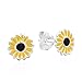 AeraVida Petite Yellow Sunflower Piercing Stacking .925 Silver Stud Earrings | Sunshine Earrings for Women | Fashion Jewelry