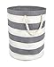 DII Collapsible Laundry Hamper/Storage Basket, Stripe Woven Paper, Gray Stripe, Medium