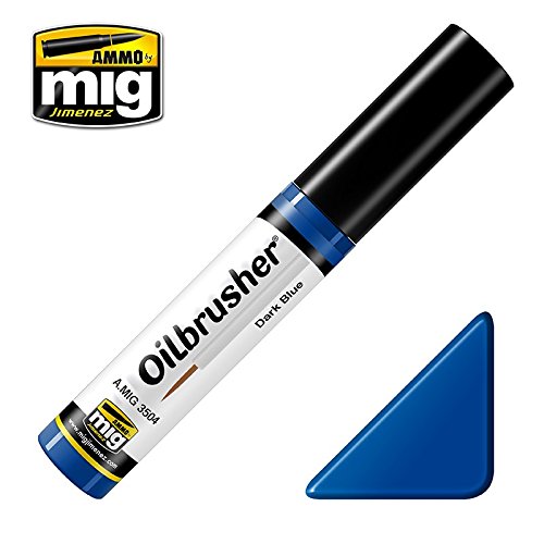 Ammo of Mig Oilbrusher Dark Bule - Oil Paint with Fine Brush Applicator #3504