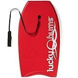 Lucky Bums Body Board with EPS Core, Slick Bottom, and Leash (Red, 33-Inch)