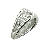 S925 Rhinestone Sterling Silver Seeds Pendant Bail Clasp Pinch Slide Diy Jewelry Making making 3.8x7.3mm