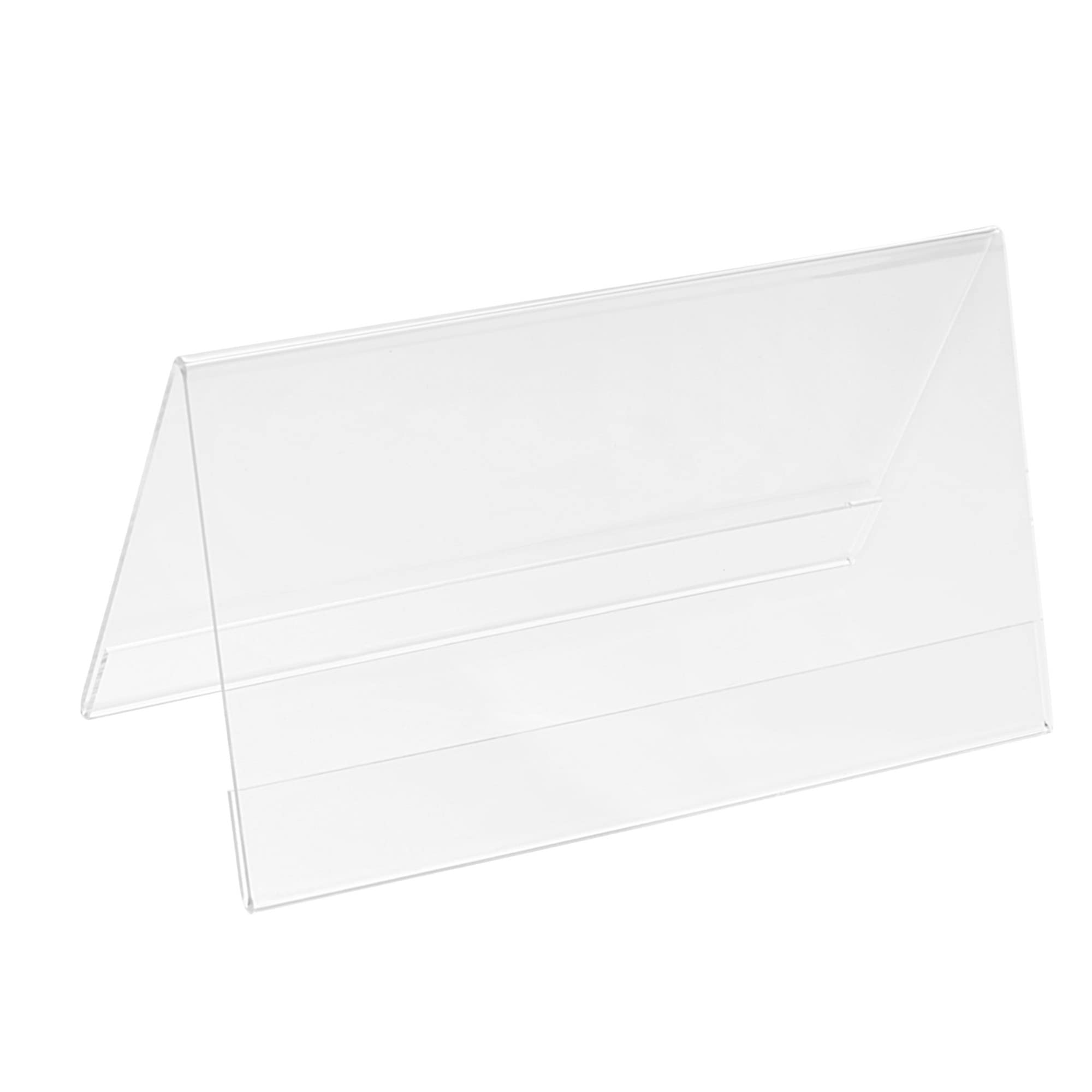PATIKIL 7 x 3.9inch Acrylic Name plate Holders Desk Sign Frame,15Pcs Transparent Name Tent Holders, Table Display for Table Menu Card Holders Triangle Conference Card Holder โ image 1