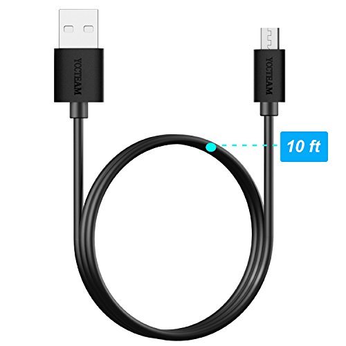 YCCTEAM 10ft / 3m Micro USB Cable Universal Quick Charge Charging Cable Cord for Samsung galaxy S6 S5 Sony HTC Smartphones Xbox One Controller etc